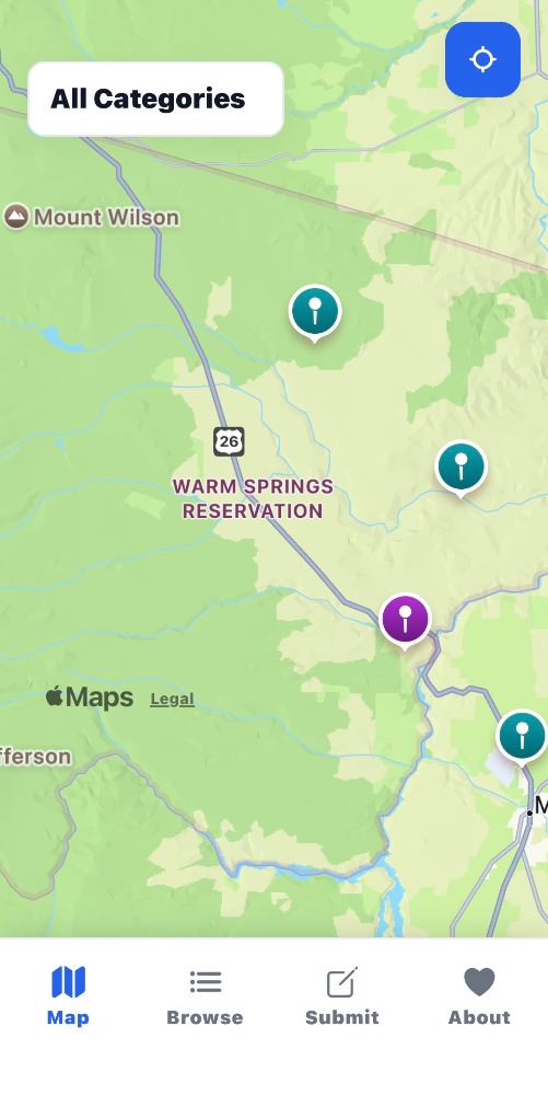 Tribal Goods Trail mobile application preview