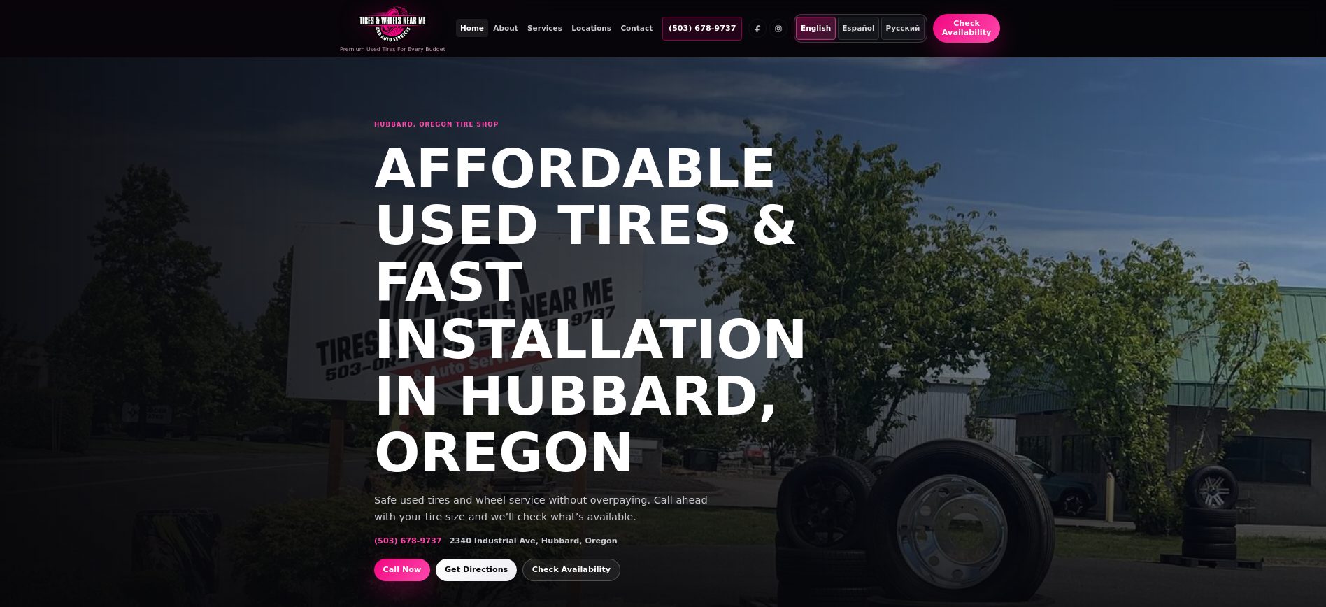 Tires & Wheels Near Me homepage preview